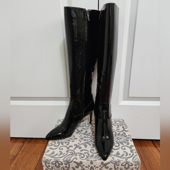 Sam Edelman Shoes - SAM ELDERMAN Olencia Black Patent Leather Knee High Boot Size 8M NWT